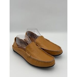 Old Money Moc Toe Loafers Women's EU 41 US 9.5-10 Tan Slip On Driving Shoes NEW